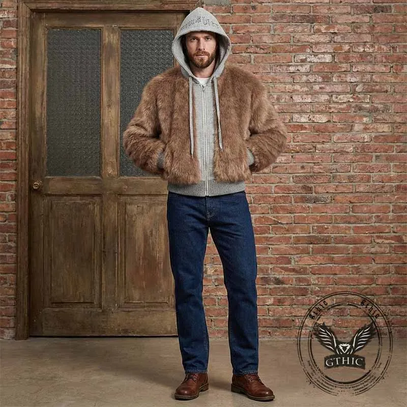 American-Style Plush Patchwork Hooded Jacket sold by GTHIC product image thumbnail 2