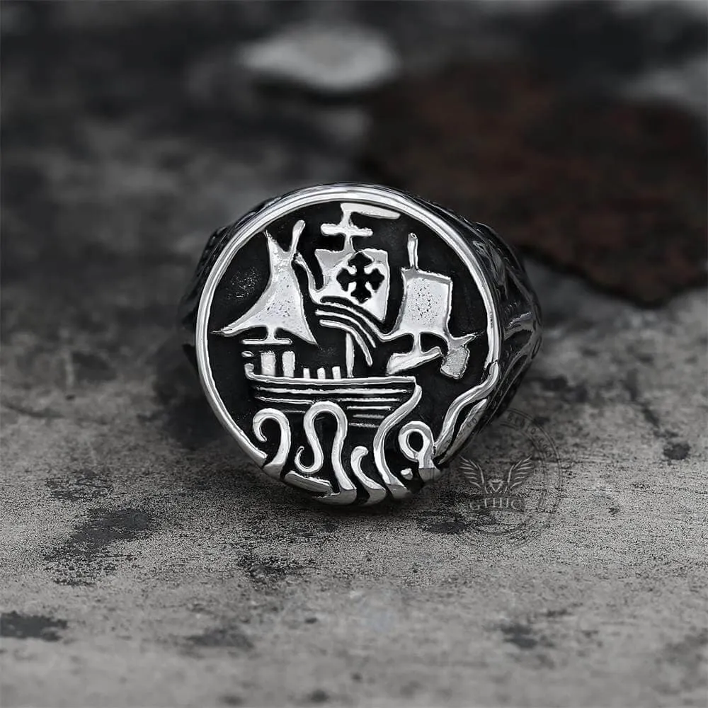 Sailboat Stainless Steel Kraken Octopus Ring sold by GTHIC product image thumbnail 5