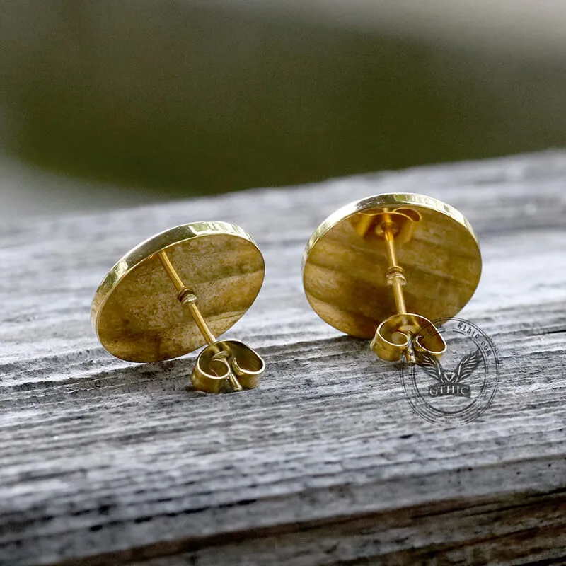Gold Evil Eye Stainless Steel Stud Earrings sold by GTHIC product image thumbnail 5