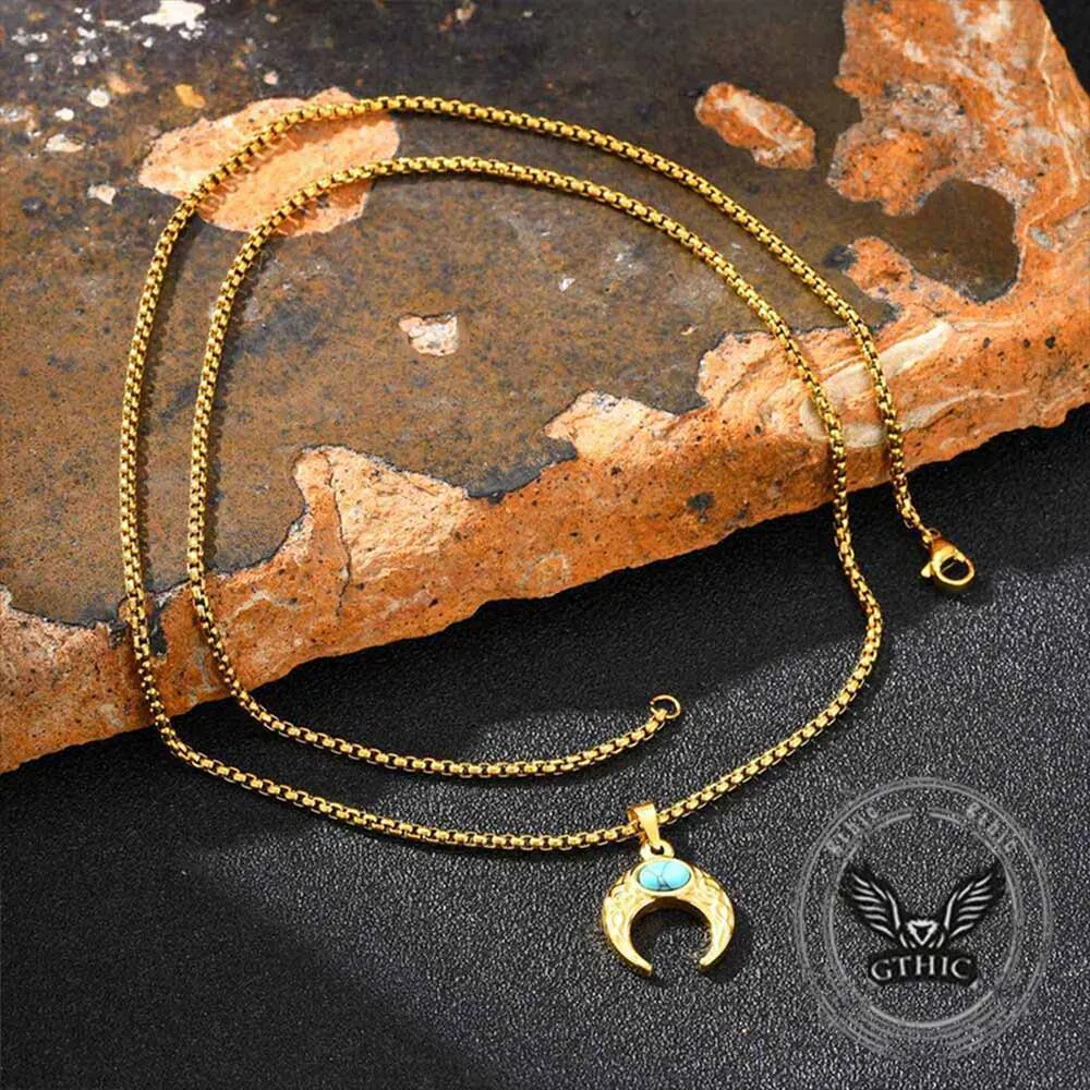 Fashion Turquoise Moon Stainless Steel Pendant sold by GTHIC product image thumbnail 5