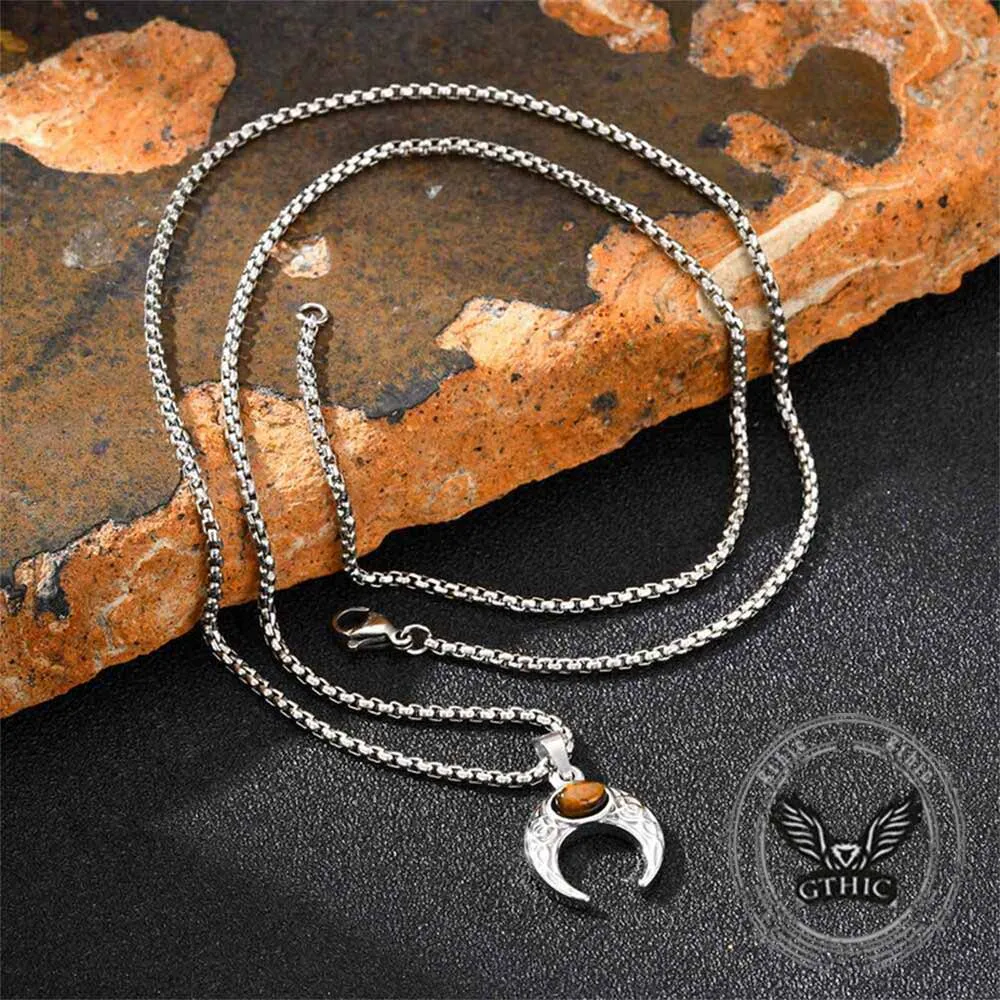 Fashion Turquoise Moon Stainless Steel Pendant sold by GTHIC product image thumbnail 4