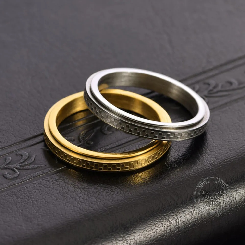 Simple 3mm Chessboard Stainless Steel Spinner Ring sold by GTHIC product image thumbnail 3