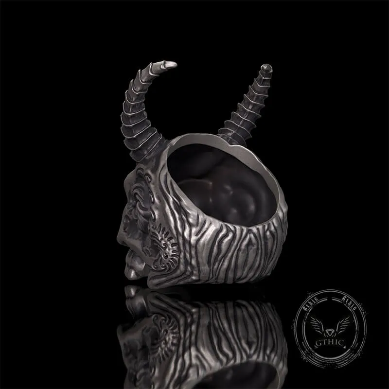 Devil Horned Skull Sterling Silver Gothic Ring sold by GTHIC product image thumbnail 5