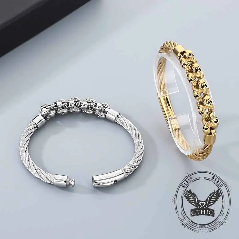 Punk Skull Wire Splicing Stainless Steel Bracelet sold by GTHIC product image thumbnail 5