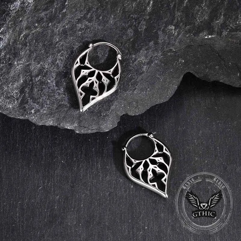 Stylish Openwork Carved Stainless Steel Earrings sold by GTHIC product image thumbnail 5