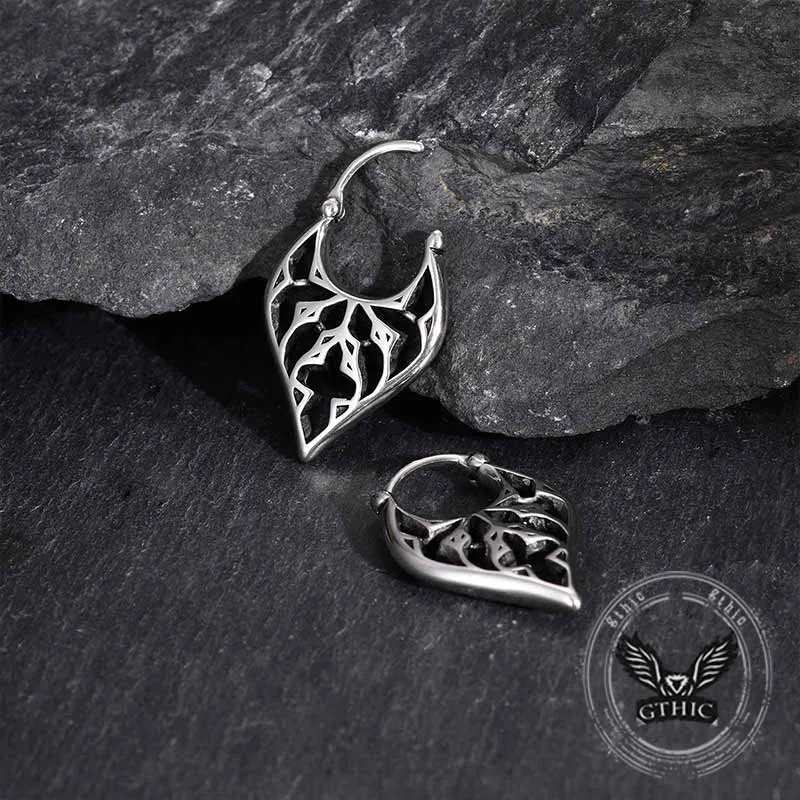 Stylish Openwork Carved Stainless Steel Earrings sold by GTHIC product image thumbnail 4