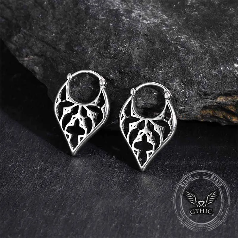 Stylish Openwork Carved Stainless Steel Earrings sold by GTHIC
