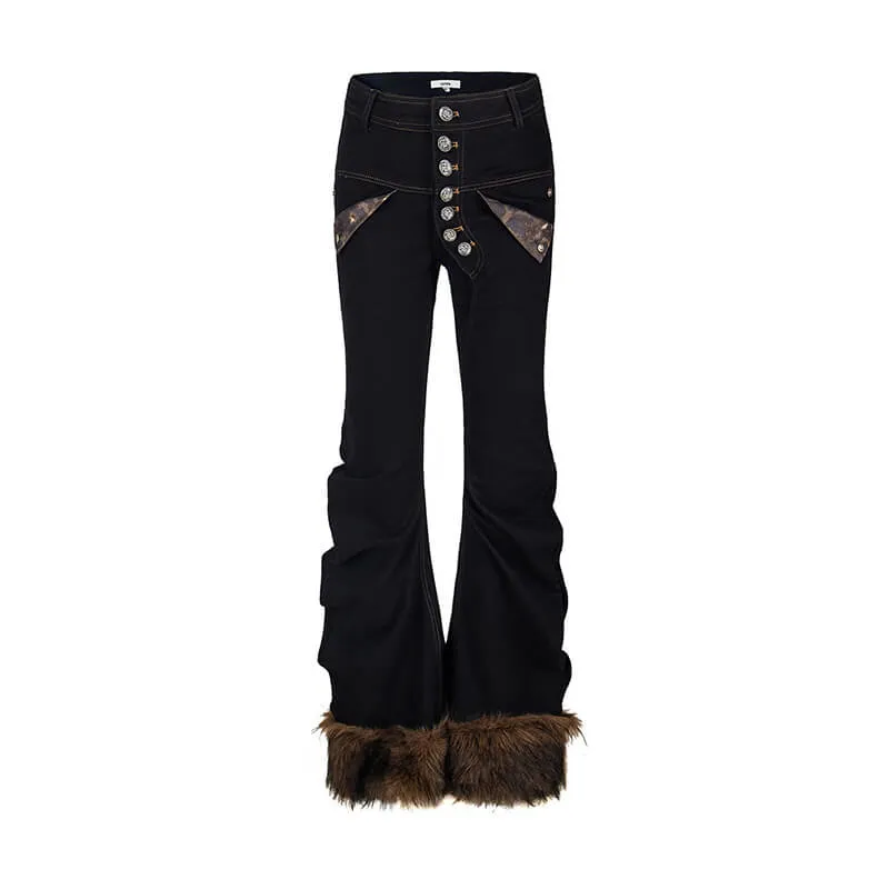 American Retro Slim-Fit Multi-Button Frayed Jeans sold by GTHIC