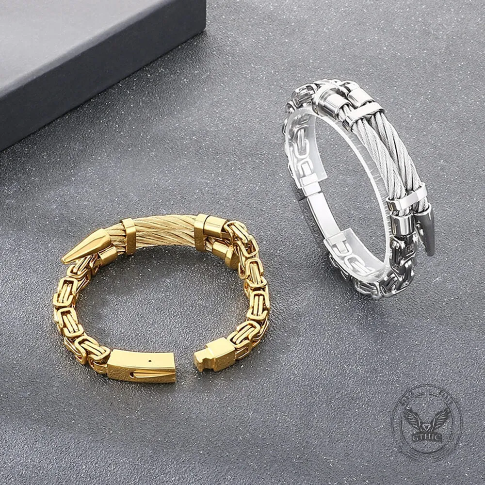 Creative Punk Wire Nail Stainless Steel Byzantine Bracelet sold by GTHIC product image thumbnail 4