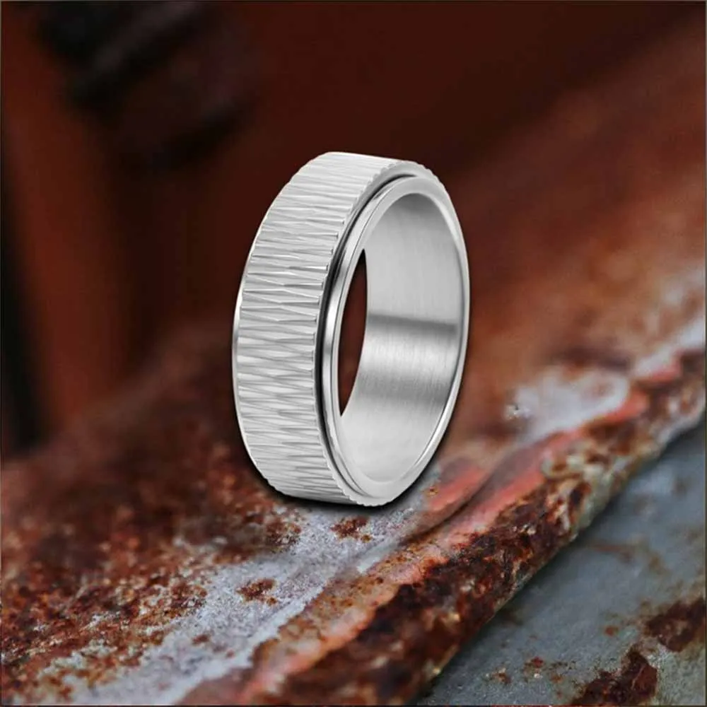 Personalized Twill Stainless Steel Spinner Ring sold by GTHIC product image thumbnail 3