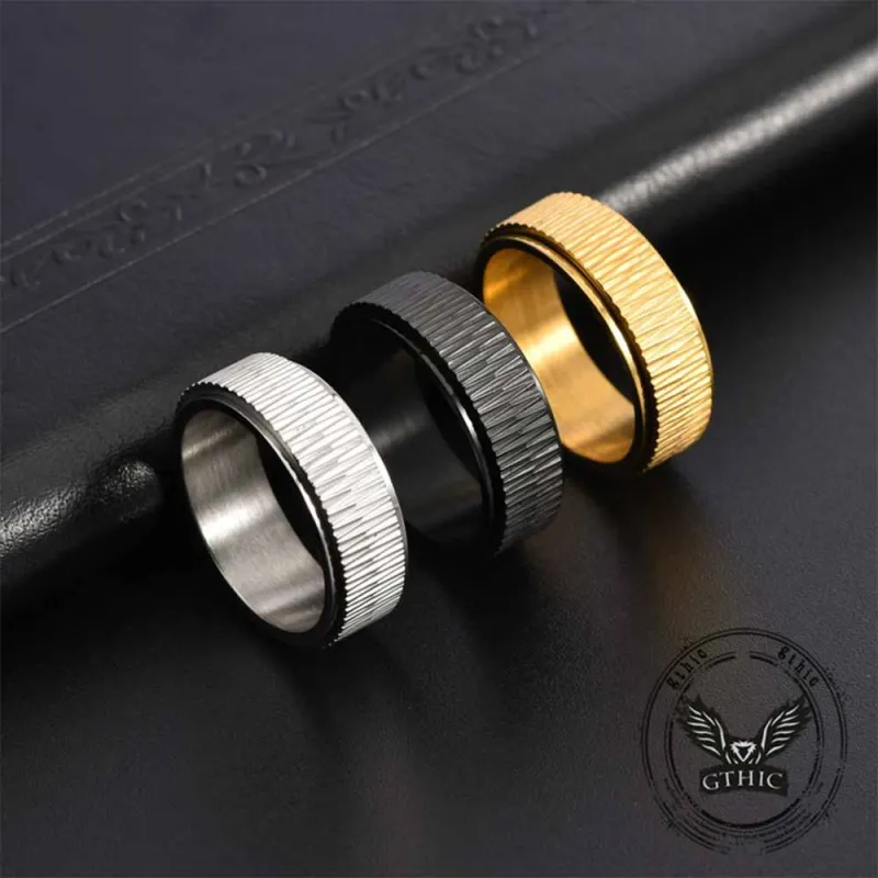 Personalized Twill Stainless Steel Spinner Ring sold by GTHIC