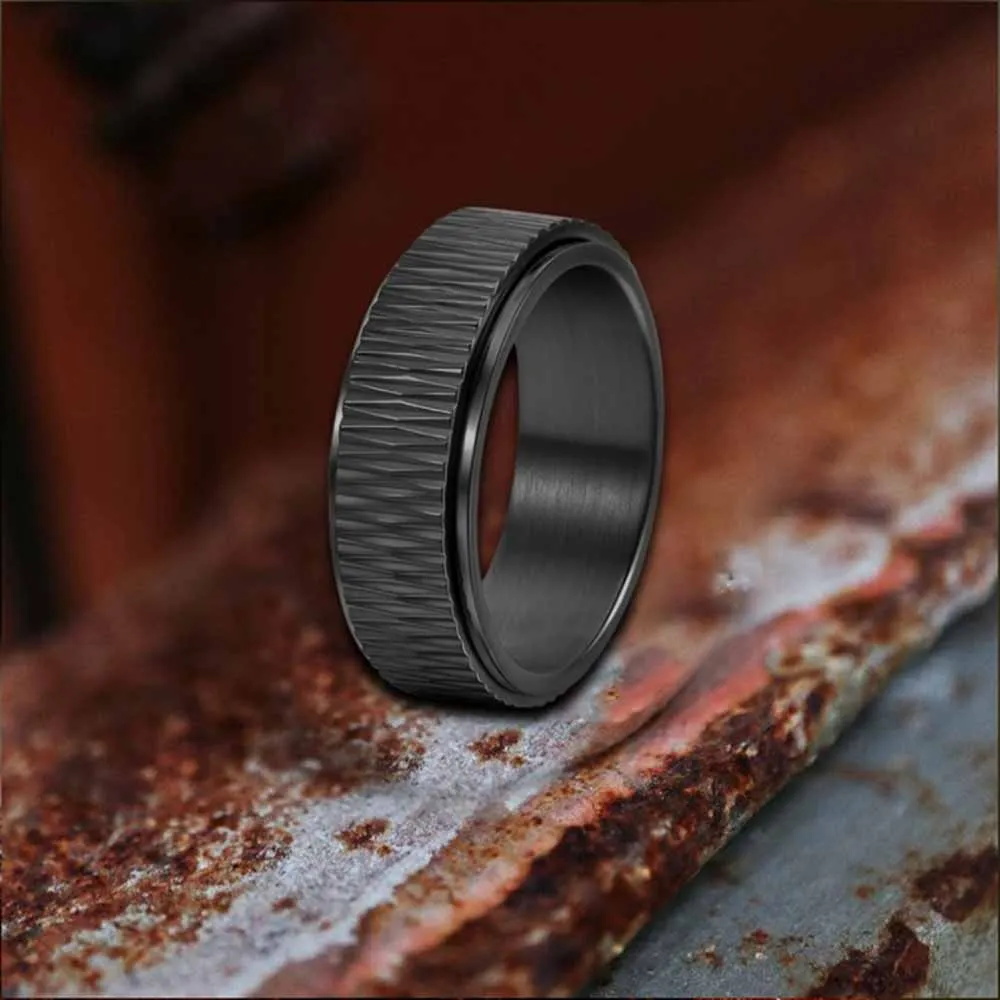 Personalized Twill Stainless Steel Spinner Ring sold by GTHIC product image thumbnail 5
