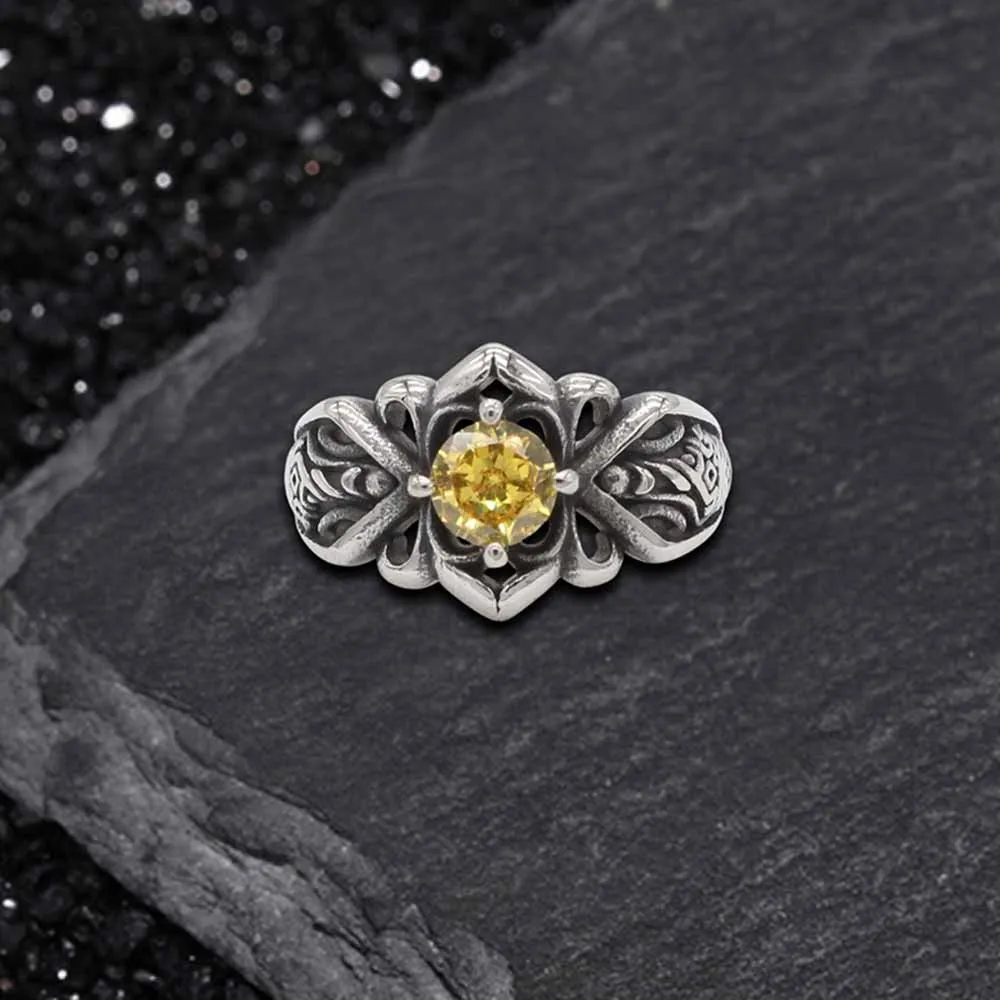 Vintage Patterned Openwork Gem Stainless Steel Ring sold by GTHIC product image thumbnail 5