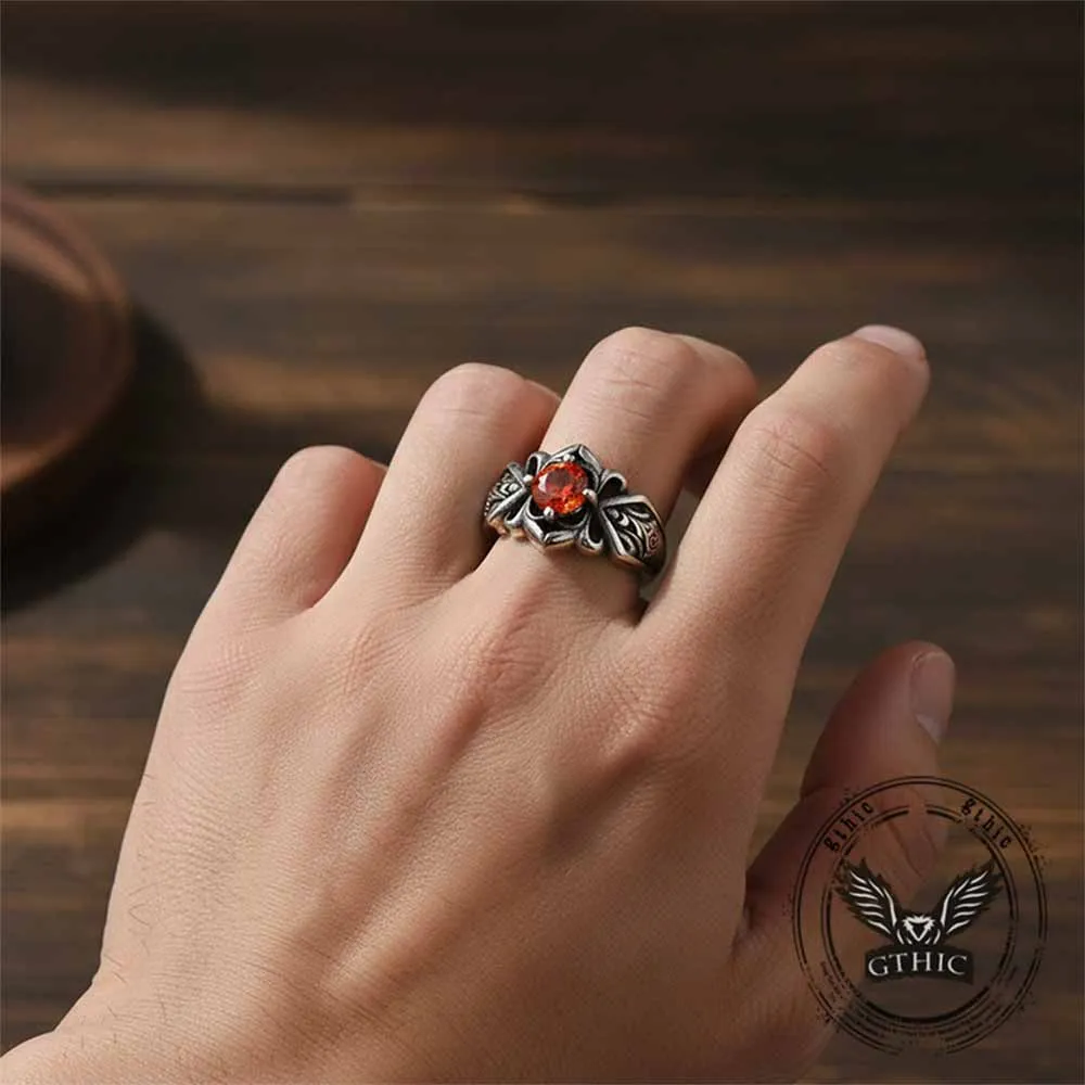 Vintage Patterned Openwork Gem Stainless Steel Ring sold by GTHIC product image thumbnail 2