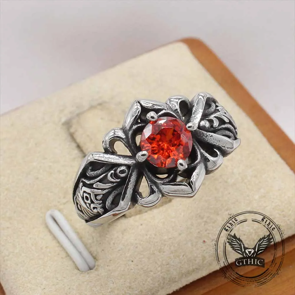 Vintage Patterned Openwork Gem Stainless Steel Ring sold by GTHIC product image thumbnail 3