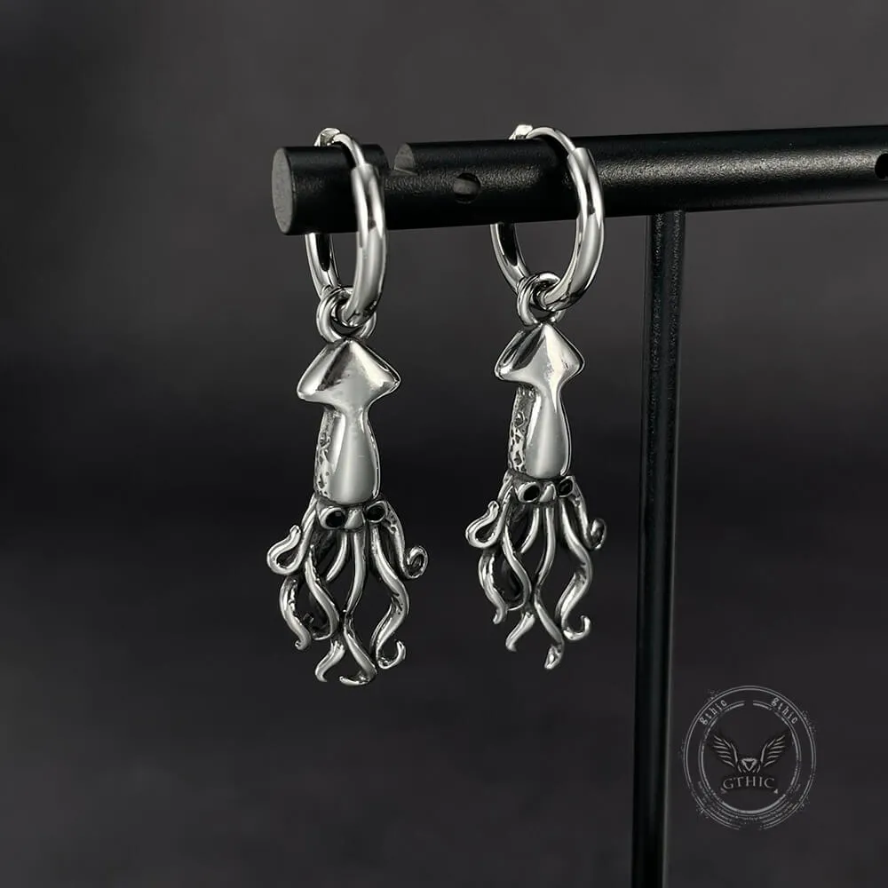 Punk Squid Stainless Steel Marine Hoop Earrings sold by GTHIC