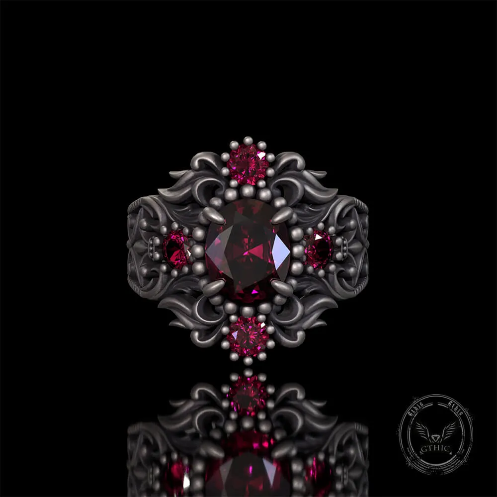 Vintage Gem-Set Hollow Sterling Silver Gothic Ring sold by GTHIC product image thumbnail 2