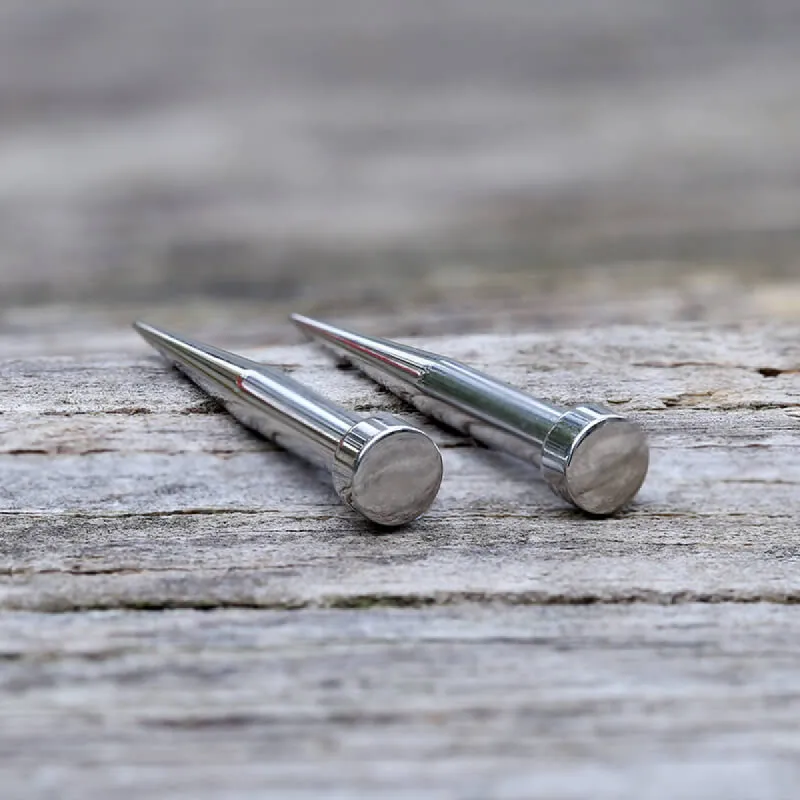 Silver Color Ear Stretching Taper Piercing Earrings sold by GTHIC