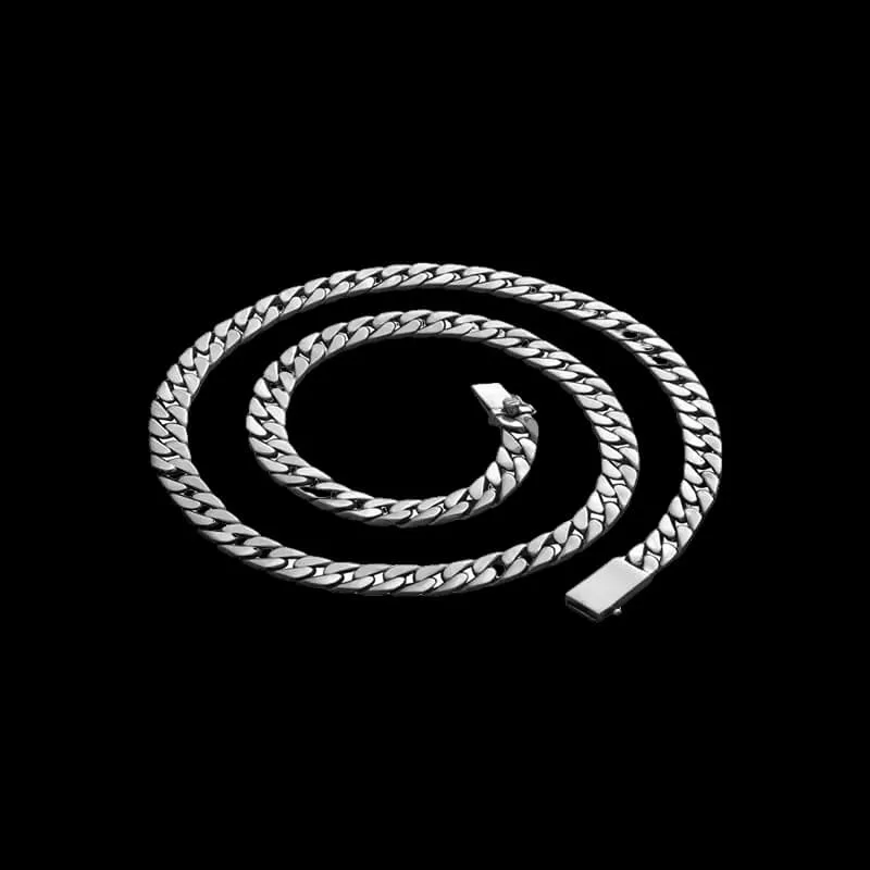 Simple Box Clasp Cuban Link Chain Sterling Silver Necklace sold by GTHIC