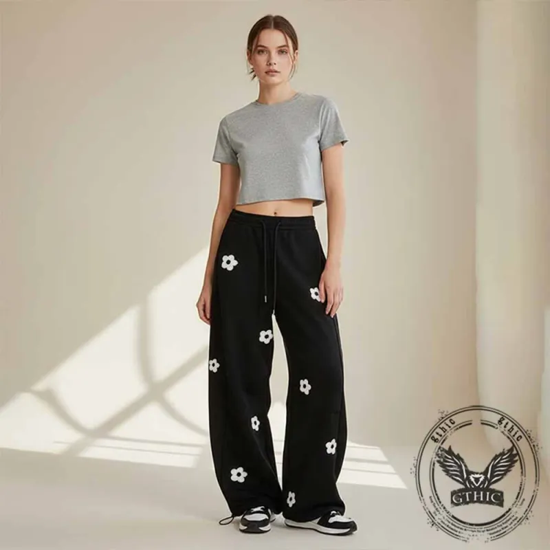Retro Floral Embroidered Versatile Casual Pants sold by GTHIC