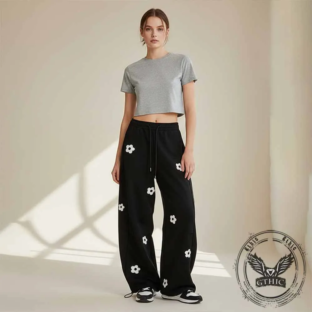 Retro Floral Embroidered Versatile Casual Pants sold by GTHIC