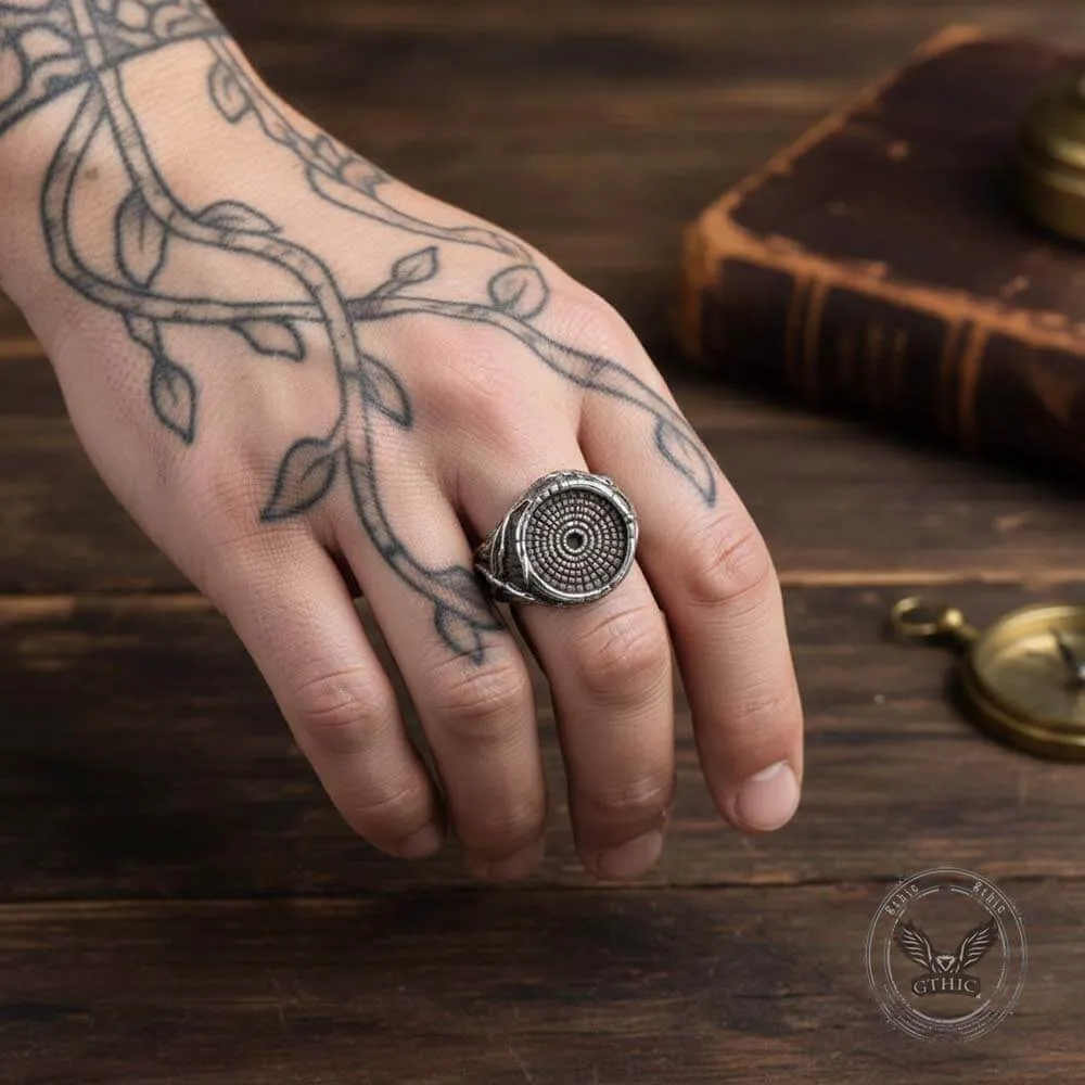 Vintage Textured Tree Stump Stainless Steel Ring sold by GTHIC product image thumbnail 2