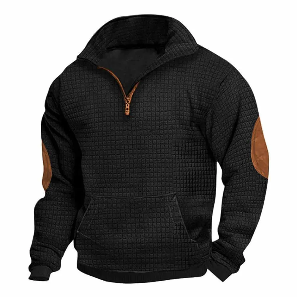 Fashionable Plaid Half-Zip Jacquard Sweatshirt sold by GTHIC product image thumbnail 4