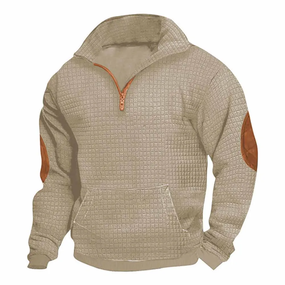 Fashionable Plaid Half-Zip Jacquard Sweatshirt sold by GTHIC product image thumbnail 5