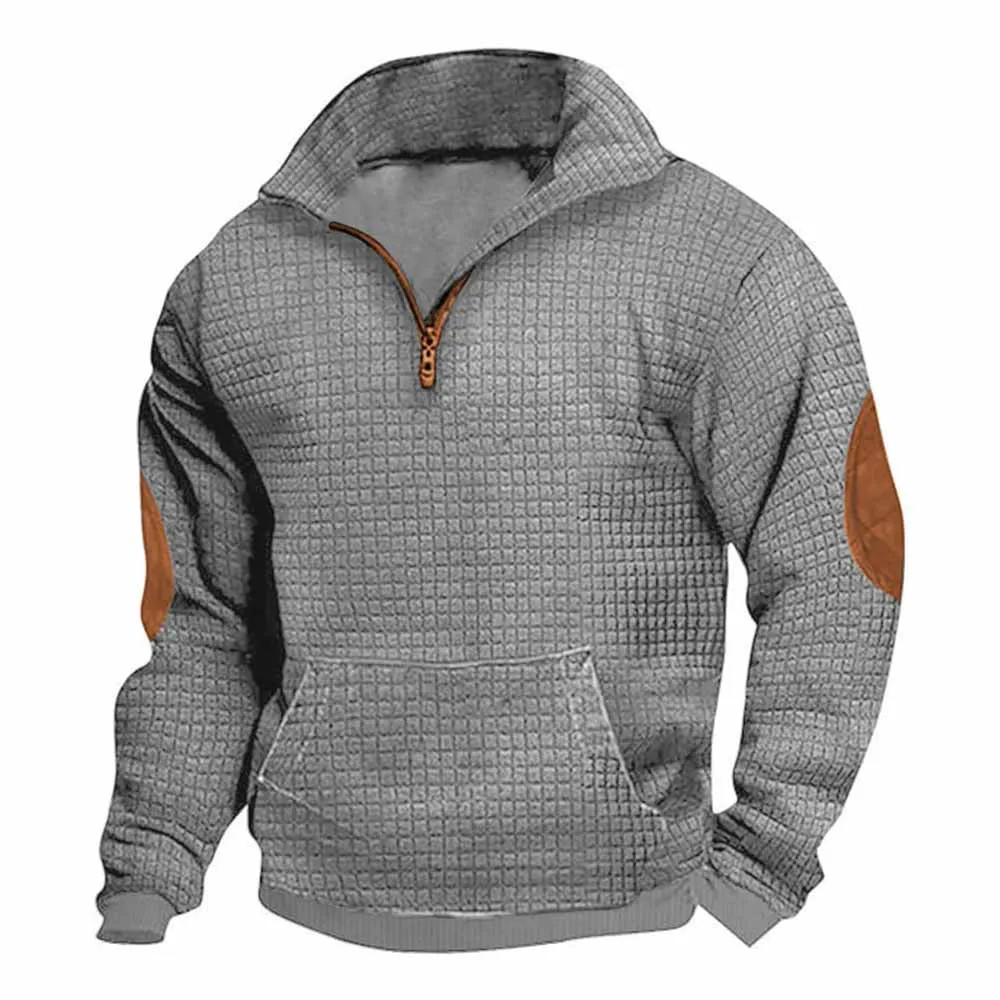 Fashionable Plaid Half-Zip Jacquard Sweatshirt sold by GTHIC product image thumbnail 3