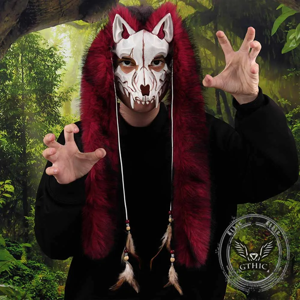 Viking Fox Long Ear Plush Cosplay Animal Mask sold by GTHIC product image thumbnail 2