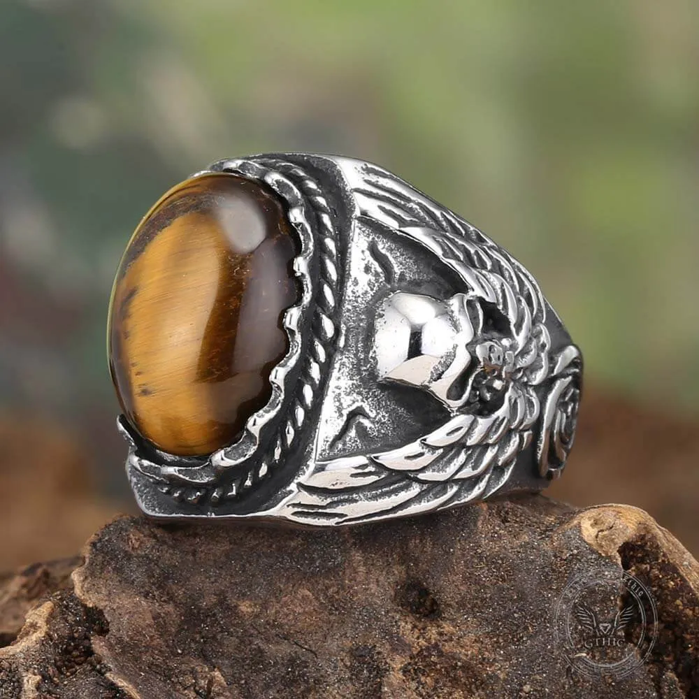 Personalized Vintage Turquoise Stainless Steel Skull Ring sold by GTHIC product image thumbnail 3