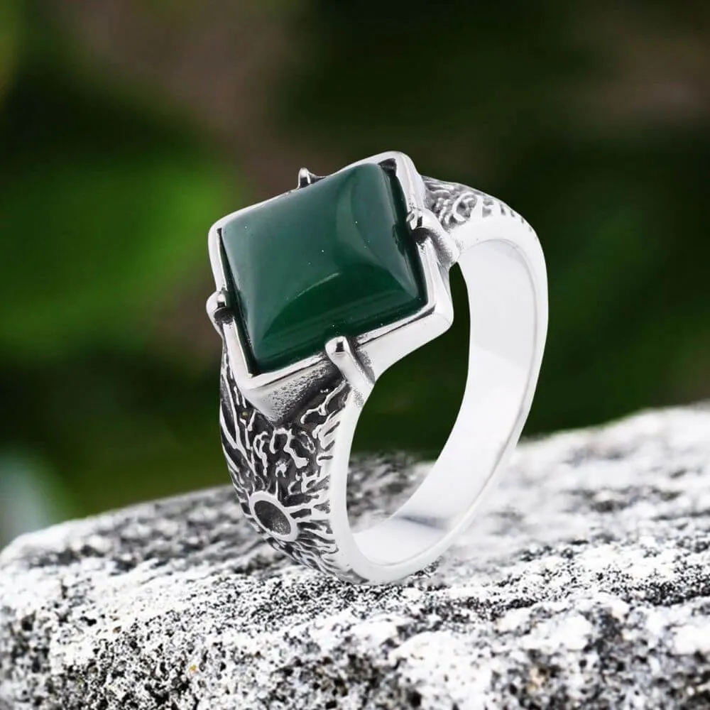 Vintage Square Gemstone Stainless Steel Versatile Ring sold by GTHIC product image thumbnail 4