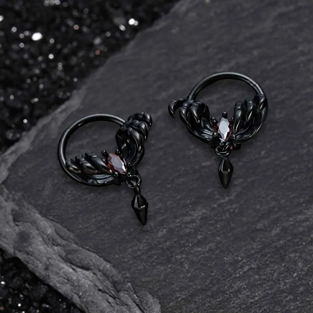 Spider Design Zircon Stainless Steel Piercing Earrings sold by GTHIC product image thumbnail 5