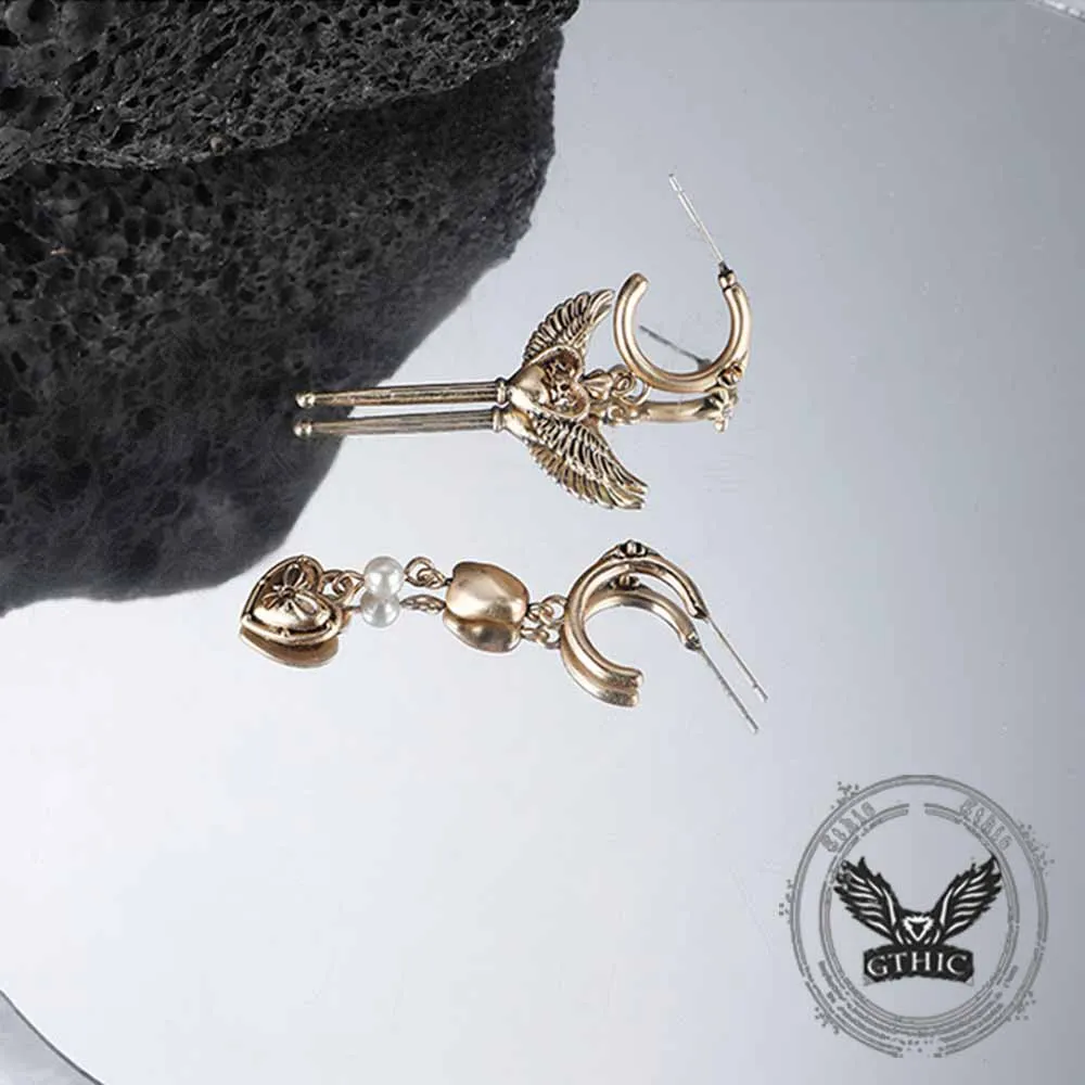 Simple Asymmetrical Cupid Wing Alloy Earrings sold by GTHIC product image thumbnail 5