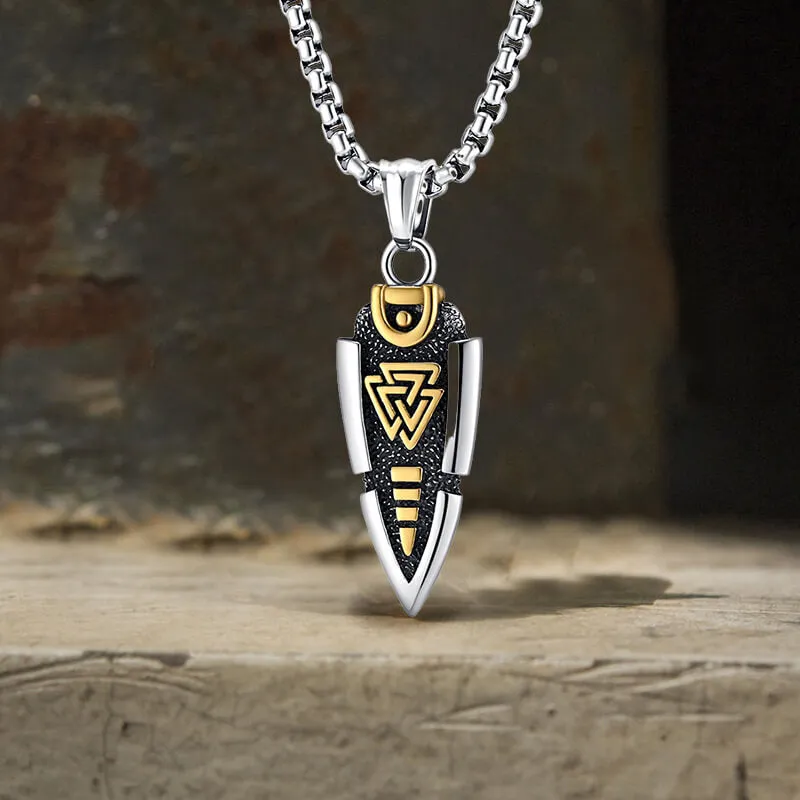 Nordic Valknut Spear of Odin Stainless Steel Necklace sold by GTHIC product image thumbnail 4