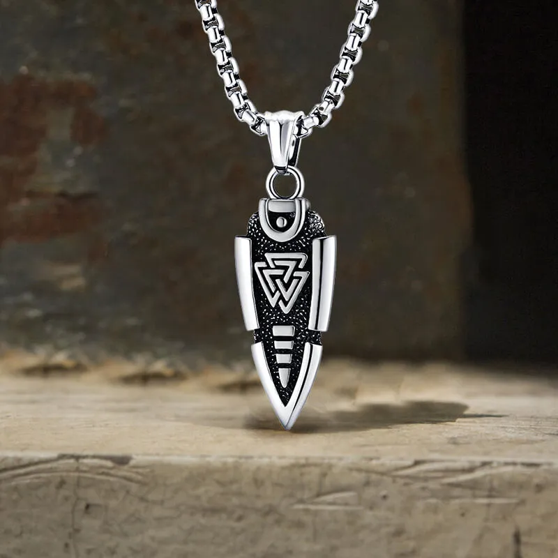 Nordic Valknut Spear of Odin Stainless Steel Necklace sold by GTHIC product image thumbnail 3