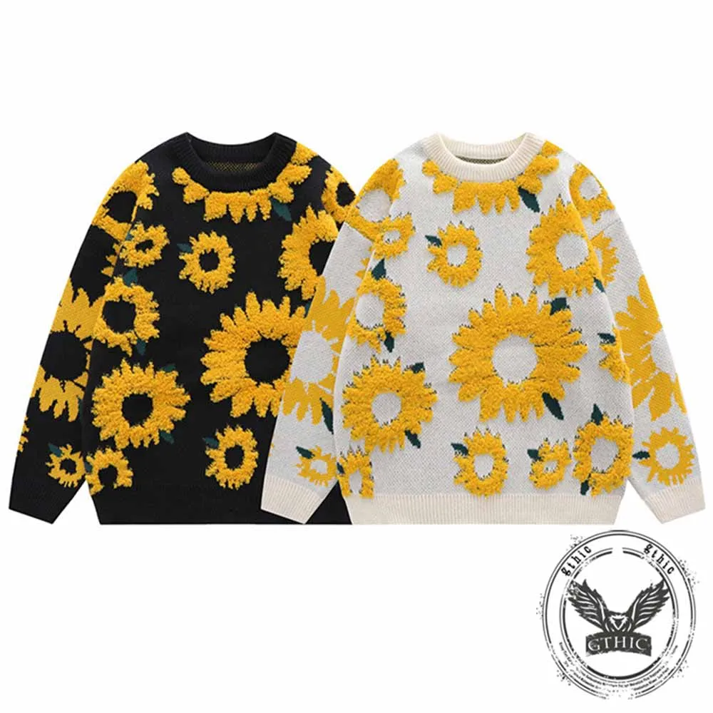 Fashion Chrysanthemum Pattern Knitted Sweater sold by GTHIC product image thumbnail 4