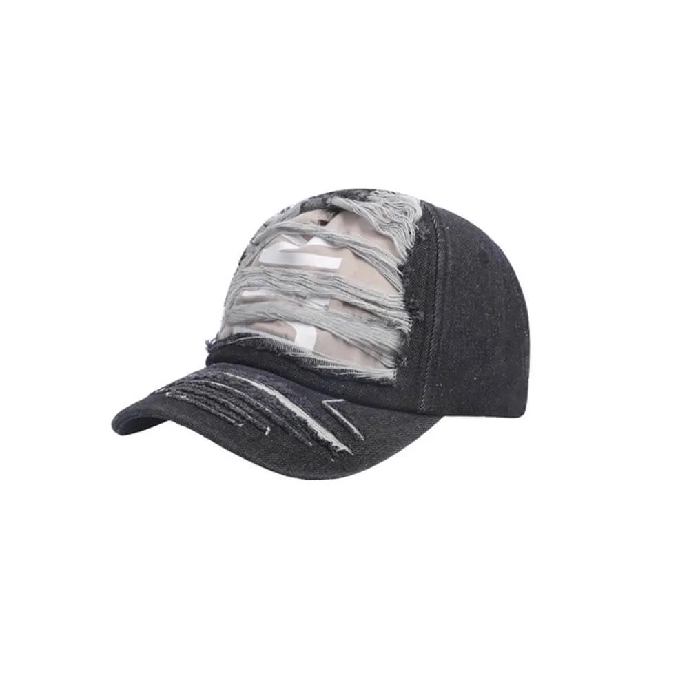 Stylish Ripped Letter Distressed Denim Baseball Cap sold by GTHIC product image thumbnail 5