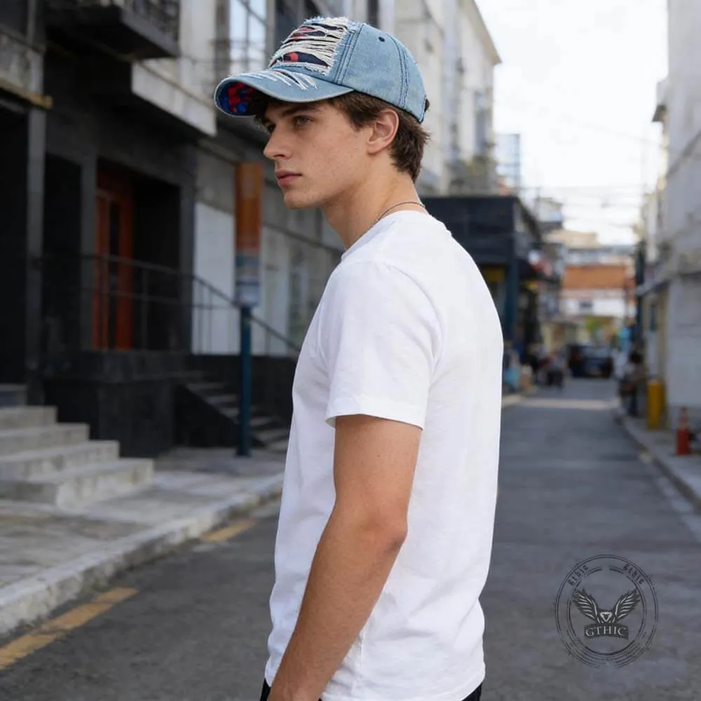 Stylish Ripped Letter Distressed Denim Baseball Cap sold by GTHIC product image thumbnail 2