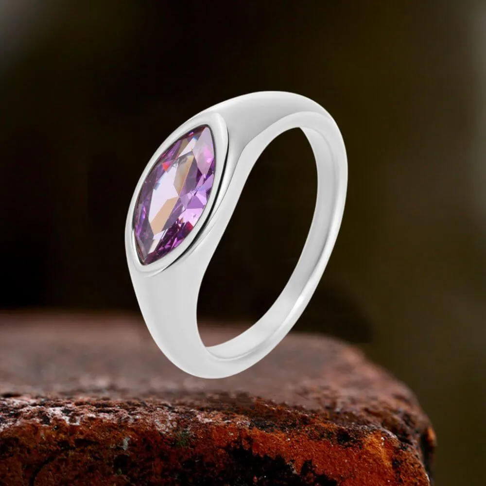 Simple Horse Eye Gemstone Stainless Steel Ring sold by GTHIC product image thumbnail 5