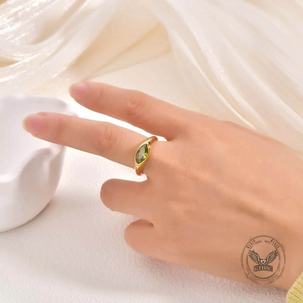 Simple Horse Eye Gemstone Stainless Steel Ring sold by GTHIC product image thumbnail 2