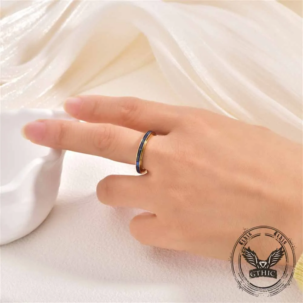 Simple Single-Row Zircon Stainless Steel Spinner Ring sold by GTHIC product image thumbnail 2