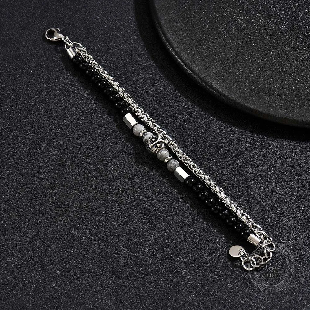 Fashion Owl Double Chain Glass Crystal Stainless Steel Bracelet sold by GTHIC product image thumbnail 5