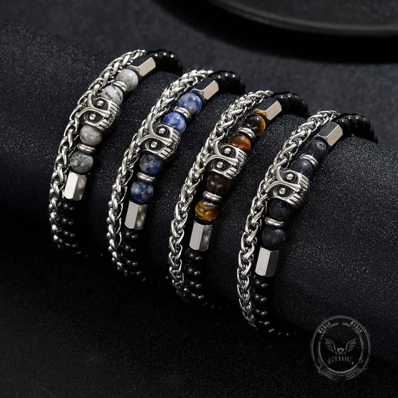 Fashion Owl Double Chain Glass Crystal Stainless Steel Bracelet made by GTHIC