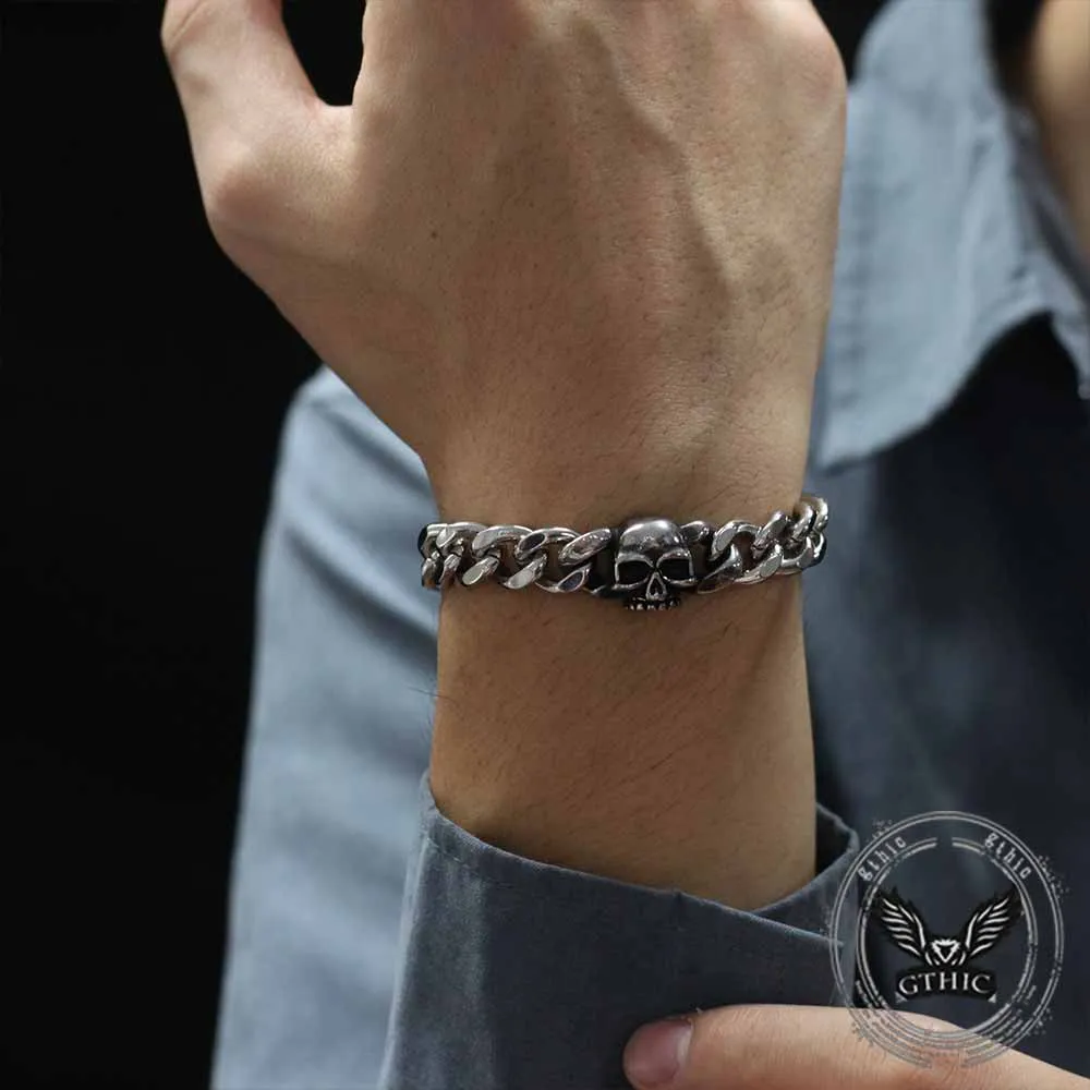 Punk Skull Head Cuban Link Stainless Steel Bracelet sold by GTHIC product image thumbnail 3