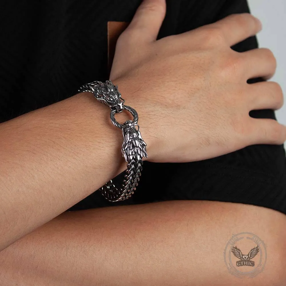 Punk Double Dragon Head Stainless Steel Animal Bracelet sold by GTHIC product image thumbnail 3