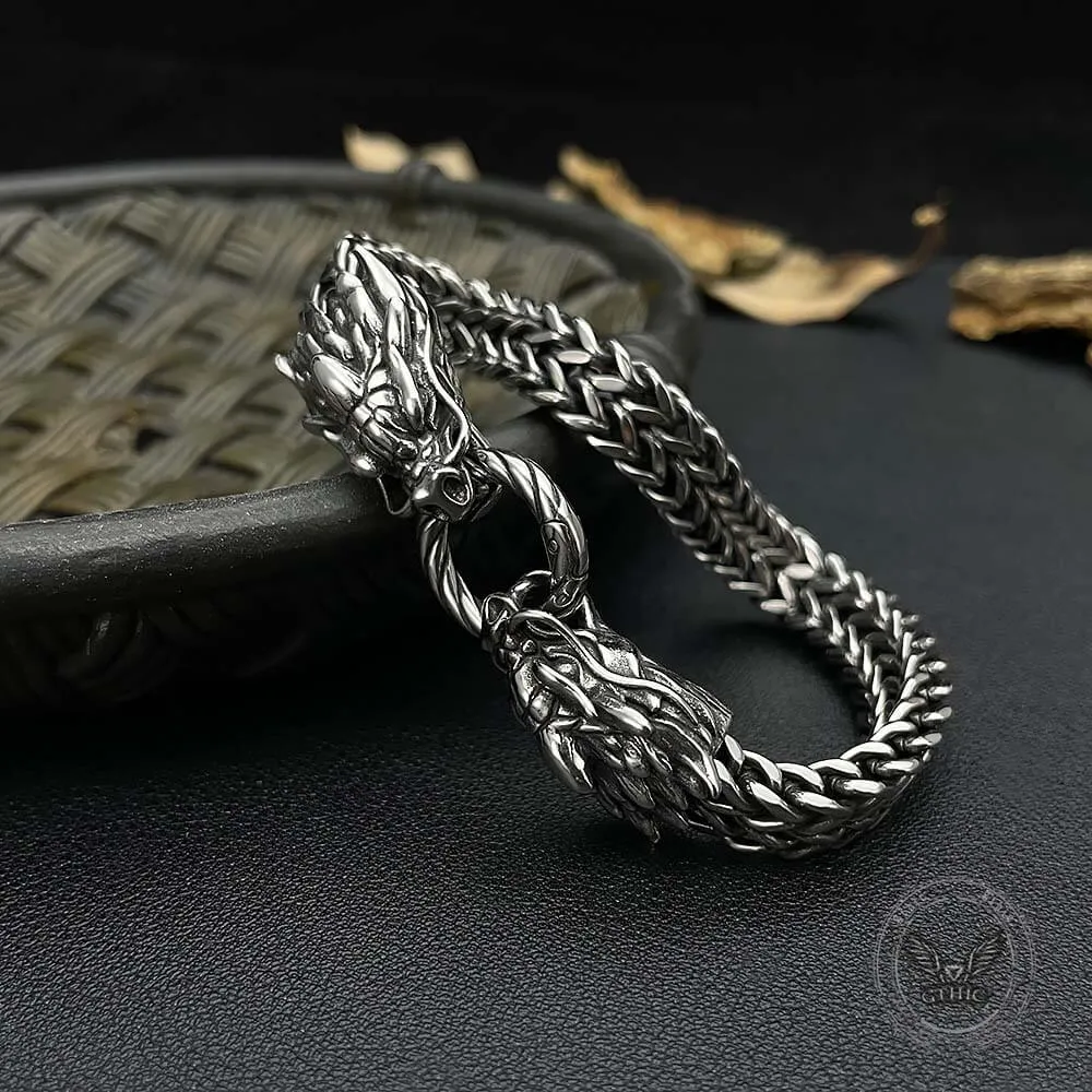 Punk Double Dragon Head Stainless Steel Animal Bracelet sold by GTHIC product image thumbnail 5
