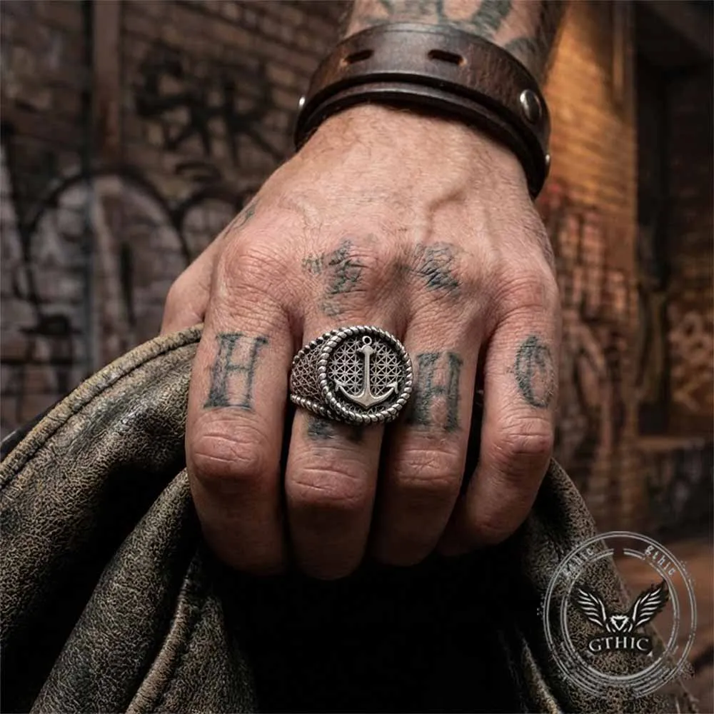 Nordic Anchor Woven Stainless Steel Punk Ring sold by GTHIC product image thumbnail 2