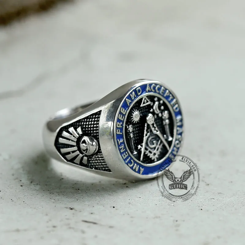 Vintage Masonic Symbol Stainless Steel Ring sold by GTHIC product image thumbnail 5