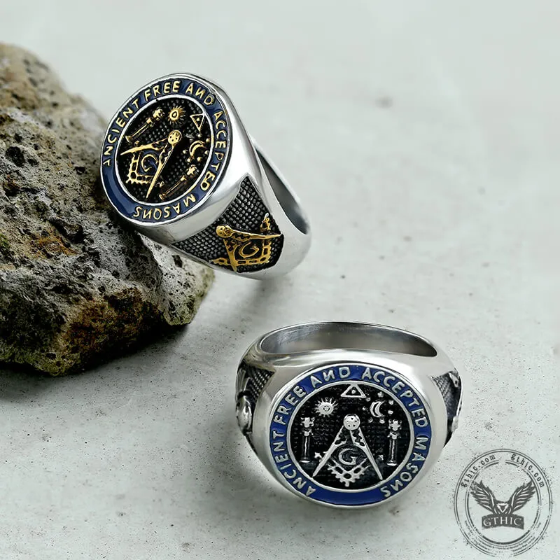 Vintage Masonic Symbol Stainless Steel Ring sold by GTHIC product image thumbnail 3